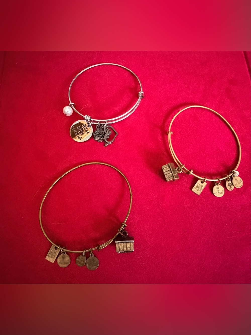 Alex and Ani Mixed Metal Charm Bangle Set - Gold and Silver